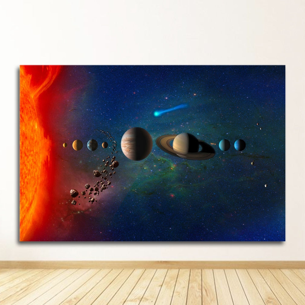 Meteorite Earth Galaxy Universe Wall Art Canvas