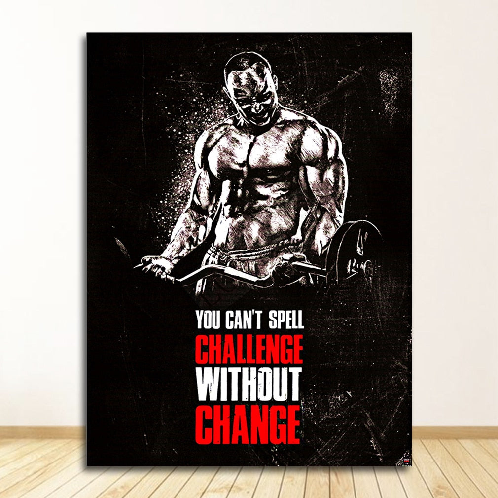 Muscle Bodybuilding Fitness Motivational Quotes Art Canvas