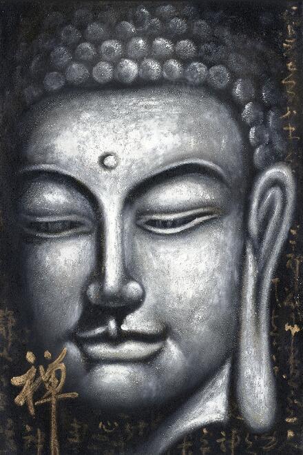 Sliver Buddha Oil Painting Canvas Art