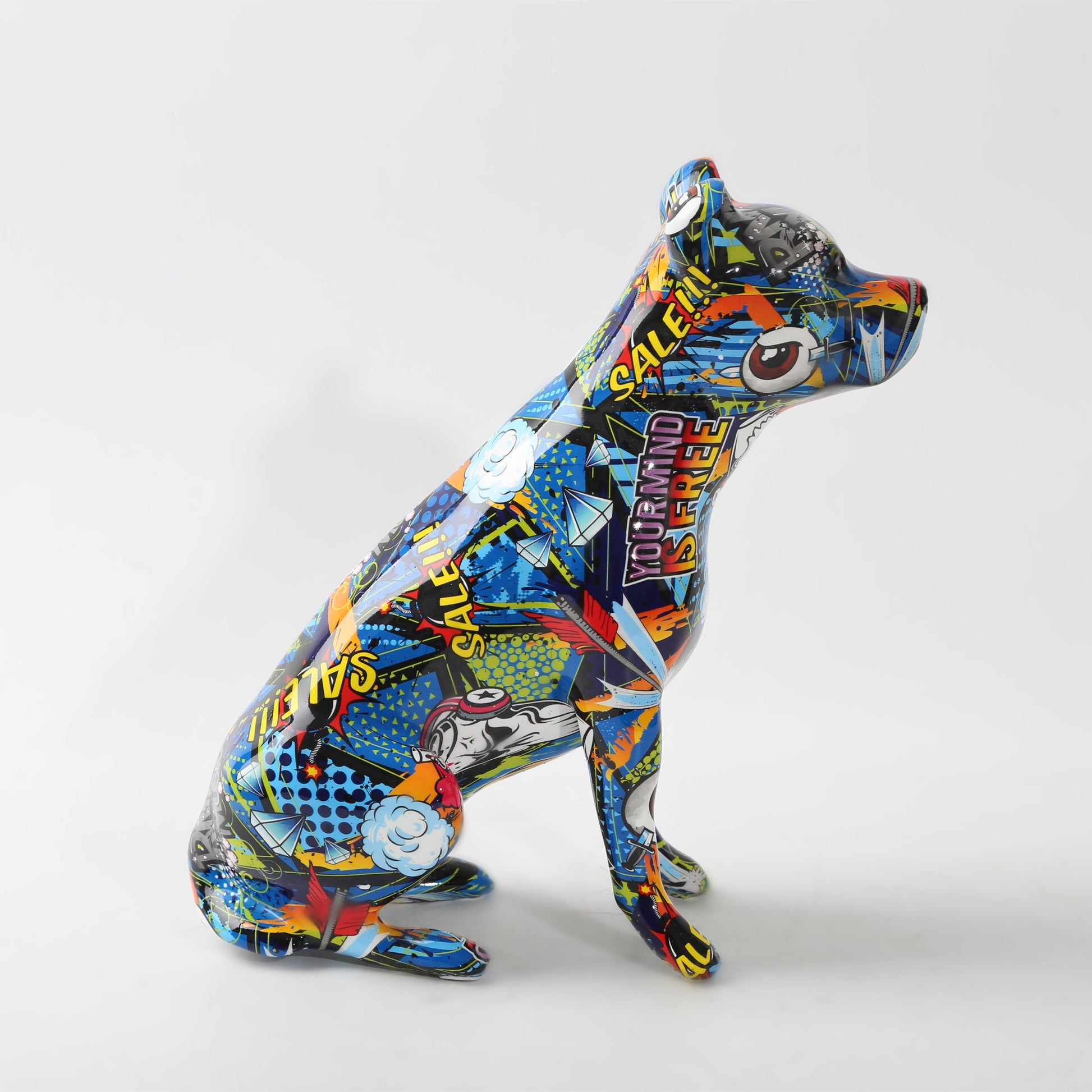 Graffiti Staffordshire Bull Terrier Resin Statue