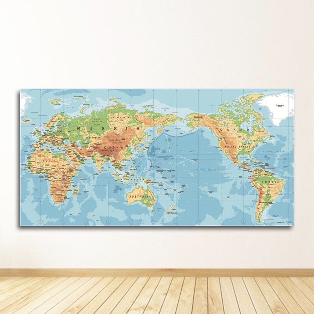 World Map Canvas Art