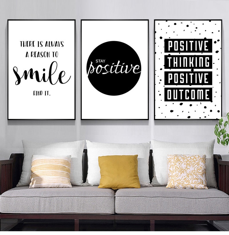 Black and White Quote Canvas Art