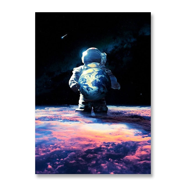 Astronaut Extreme Sports Canvas Art