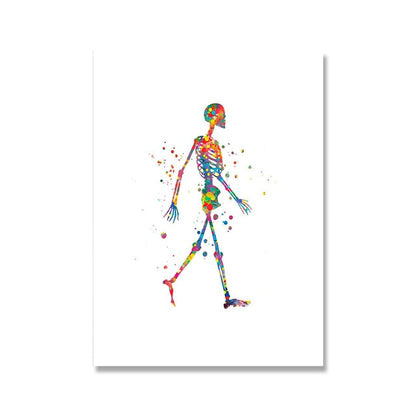 Skeleton Work Out Canvas Art