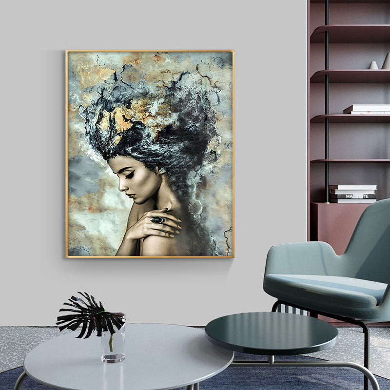 Abstract Marble Girl Painting Canvas Art