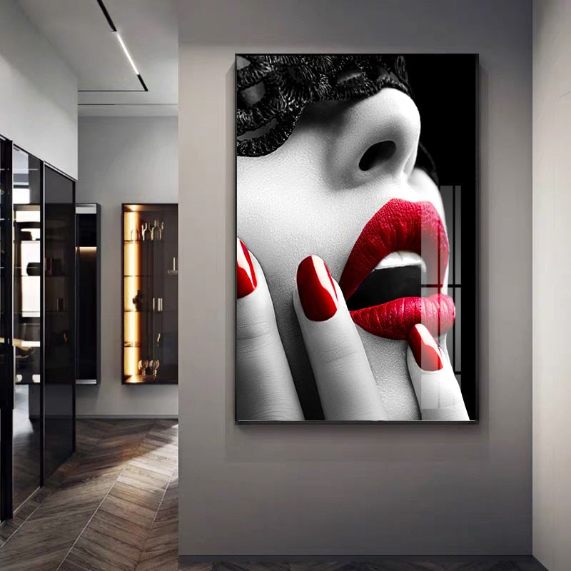 Sexy Red Lips Canvas Art