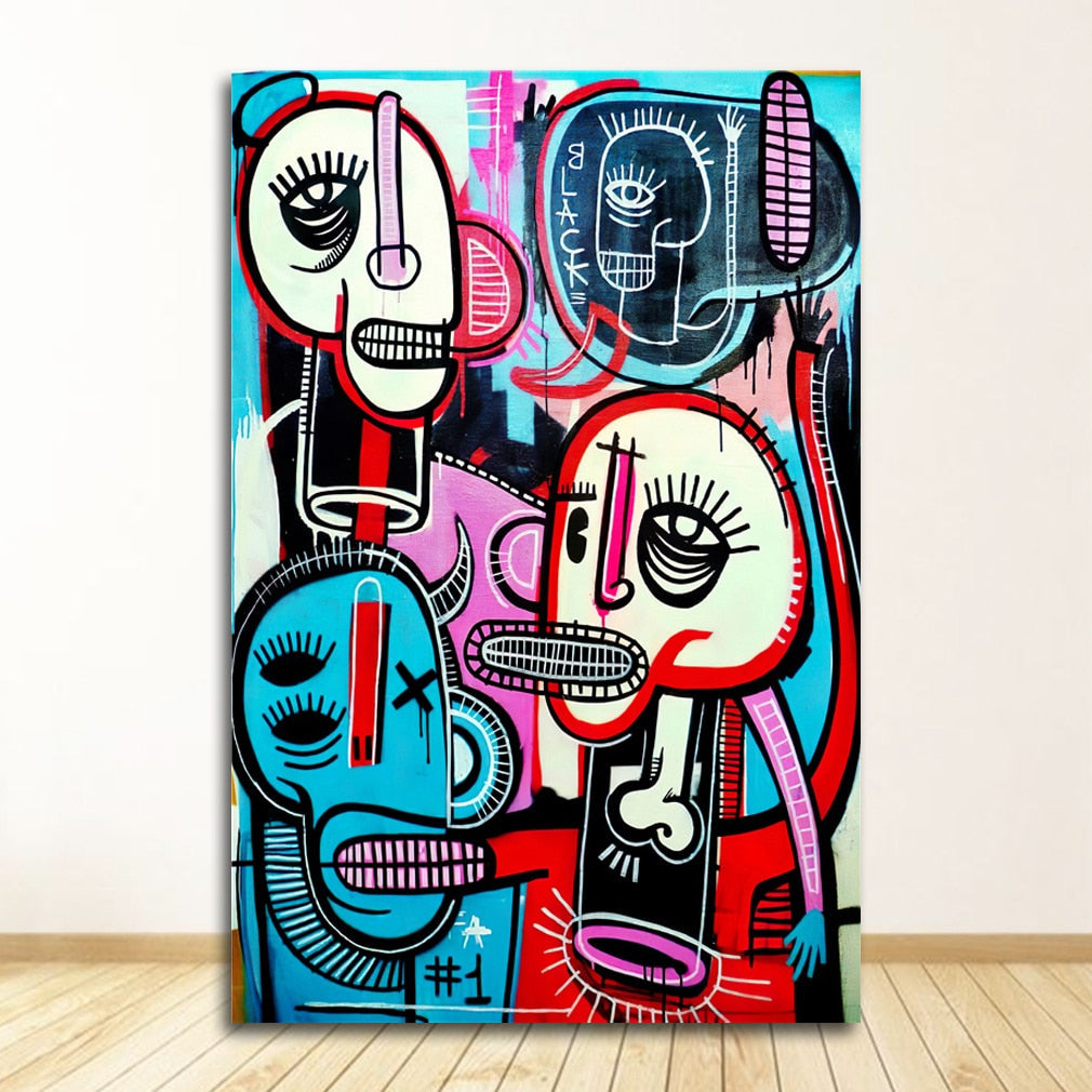 Graffiti Street Art Joachim Abstract Colorful Canvas Painting Art