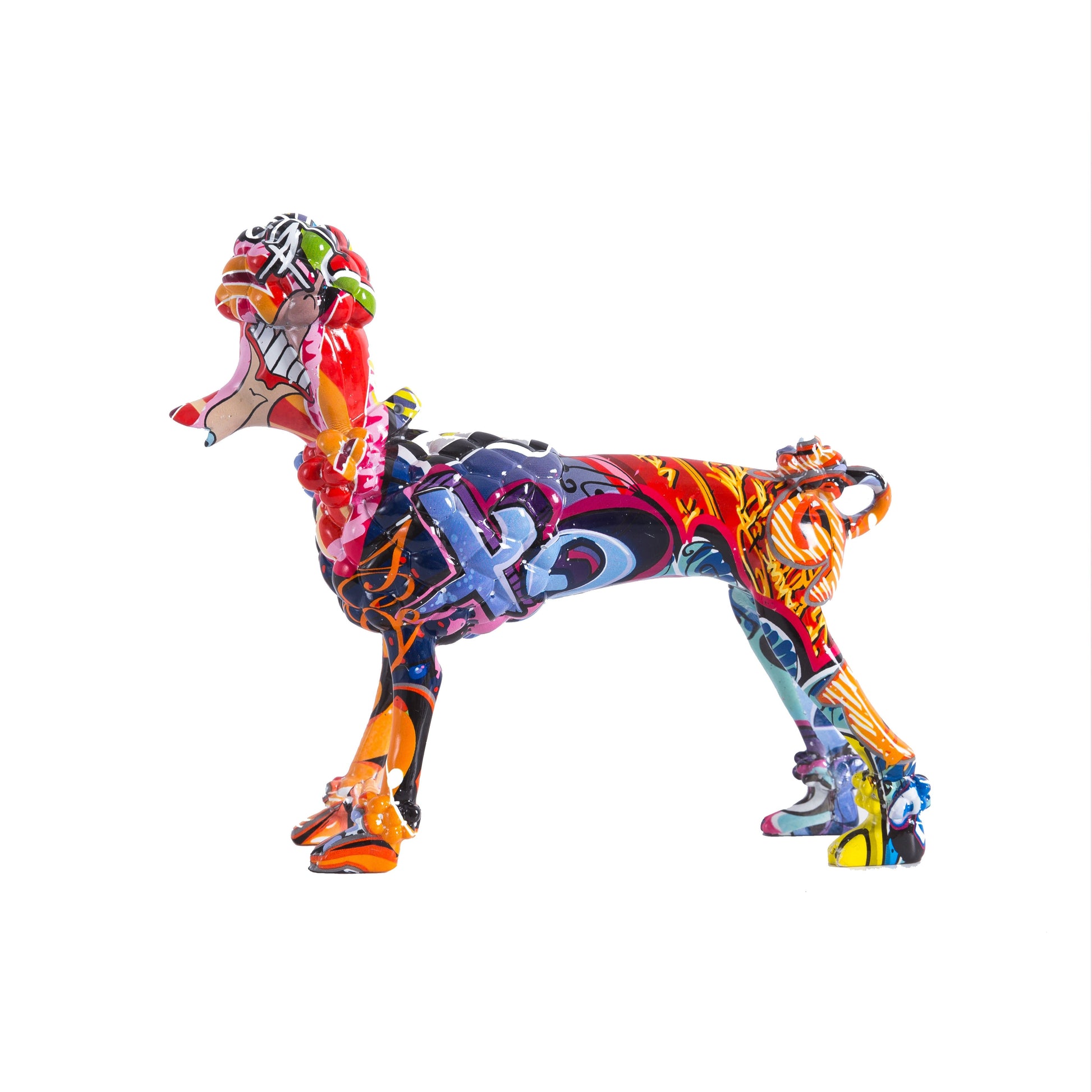 Graffiti Poodle Resin Statue