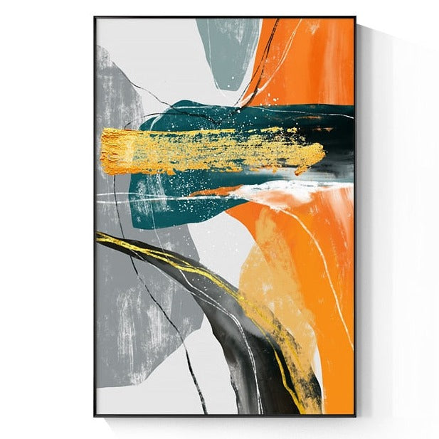 Abstract Gold Foil Canvas Art