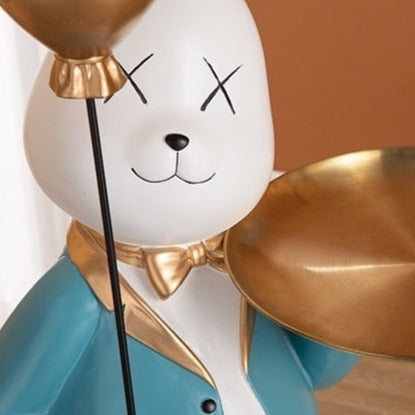 Bunny Servant Balloon Statue with Tray