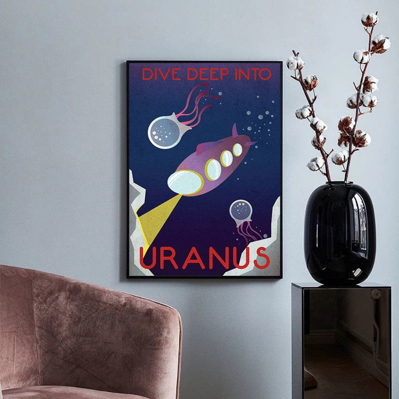 Cartoon Space Planet Canvas Art