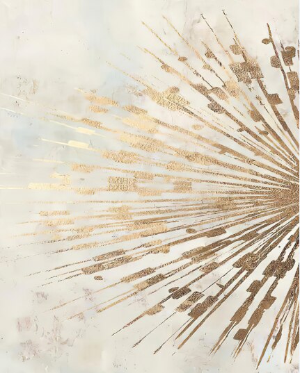 Abstract Gold Foil Line Canvas Art