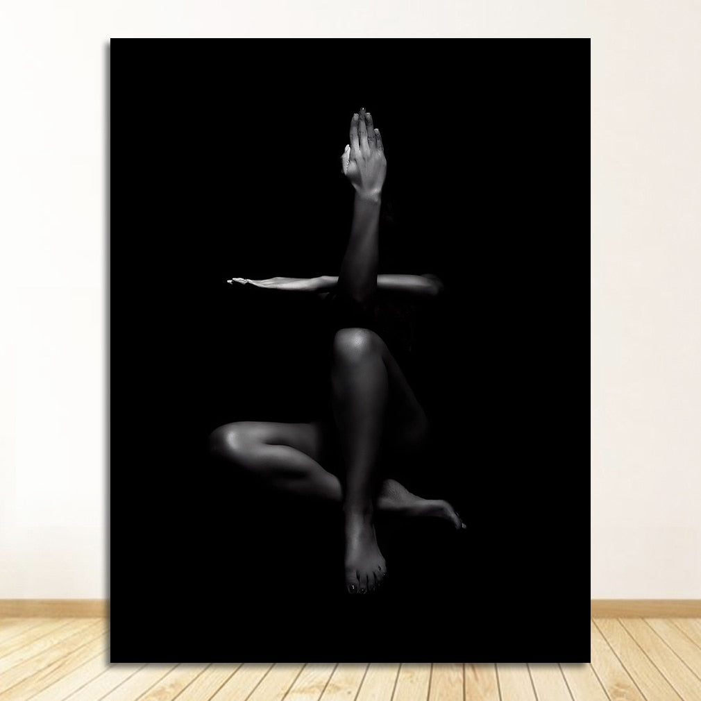 Black and White Woman Portrait Canvas Art