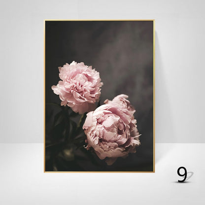 White Pink Peony Canvas Art