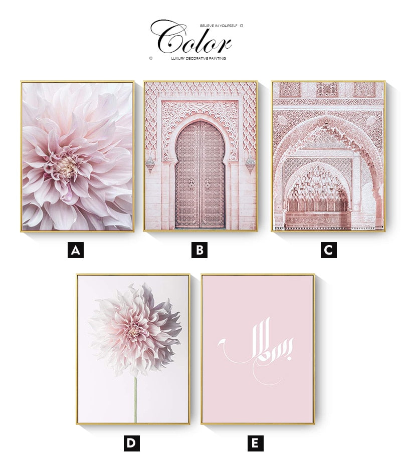 Pink Islamic Art Canvas