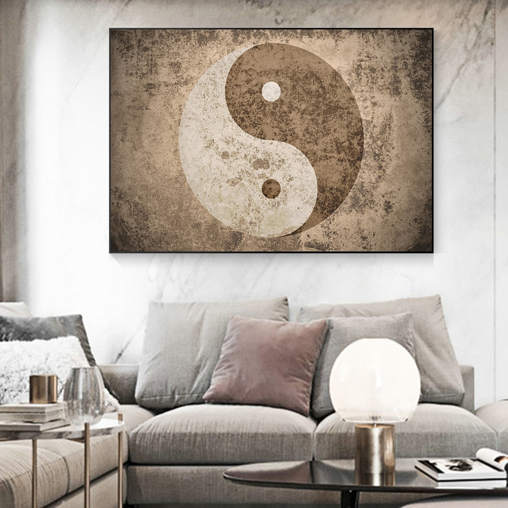 Yin and Yang Symbol Zen Canvas Art