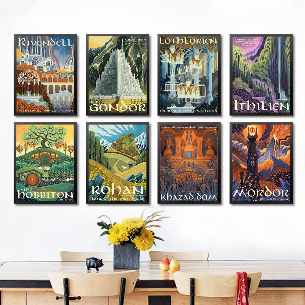 Middle Earth Wall Art Canvas The Hobbit The Lord of the Rings