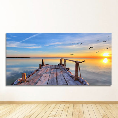 Sky Sea Sunrise Landscape Canvas Art