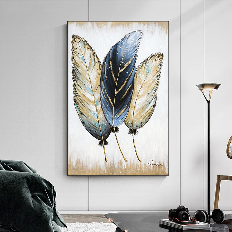 Golden feather Oil Painting Canvas Art