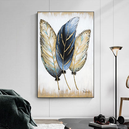 Golden feather Oil Painting Canvas Art