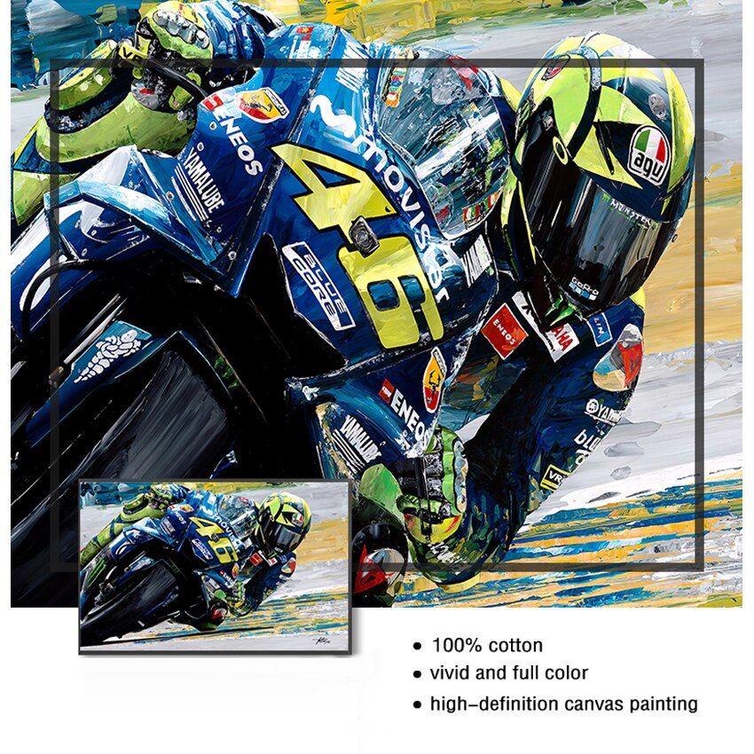 Motorcycle Race Canvas Painting Art