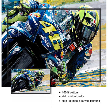 Motorcycle Race Canvas Painting Art