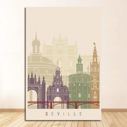 Spain Seville Flower Girl Travel Canvas Painting Art