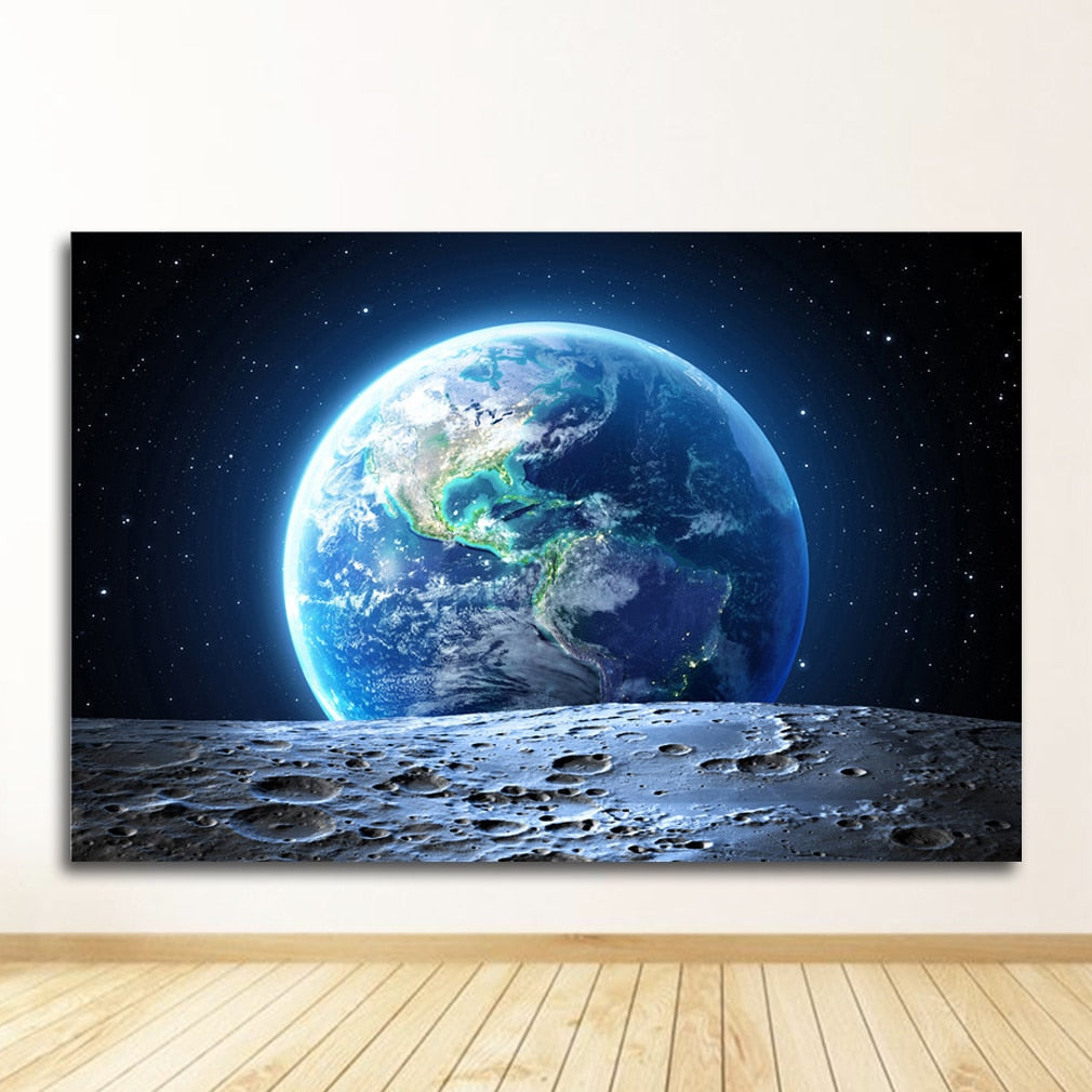 Meteorite Earth Galaxy Universe Wall Art Canvas