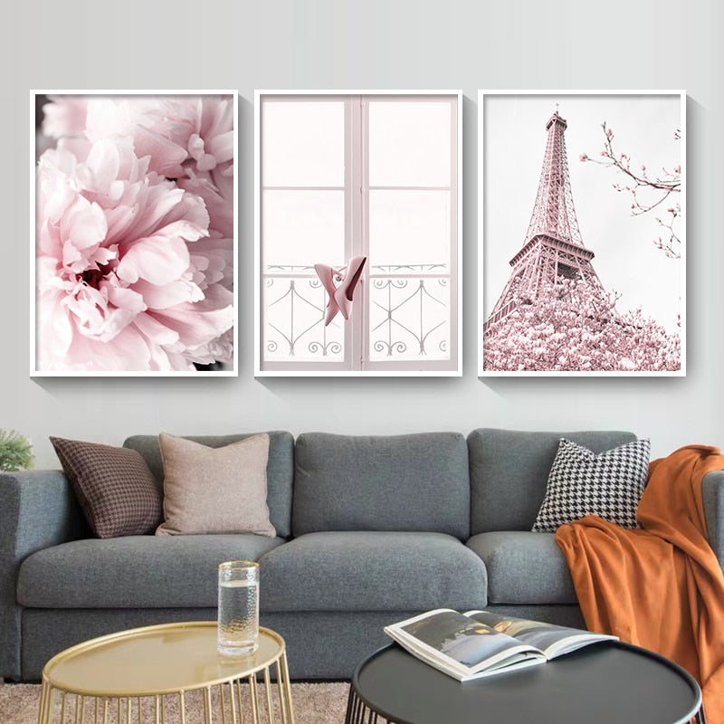 Pink Peony Paris Canvas Art