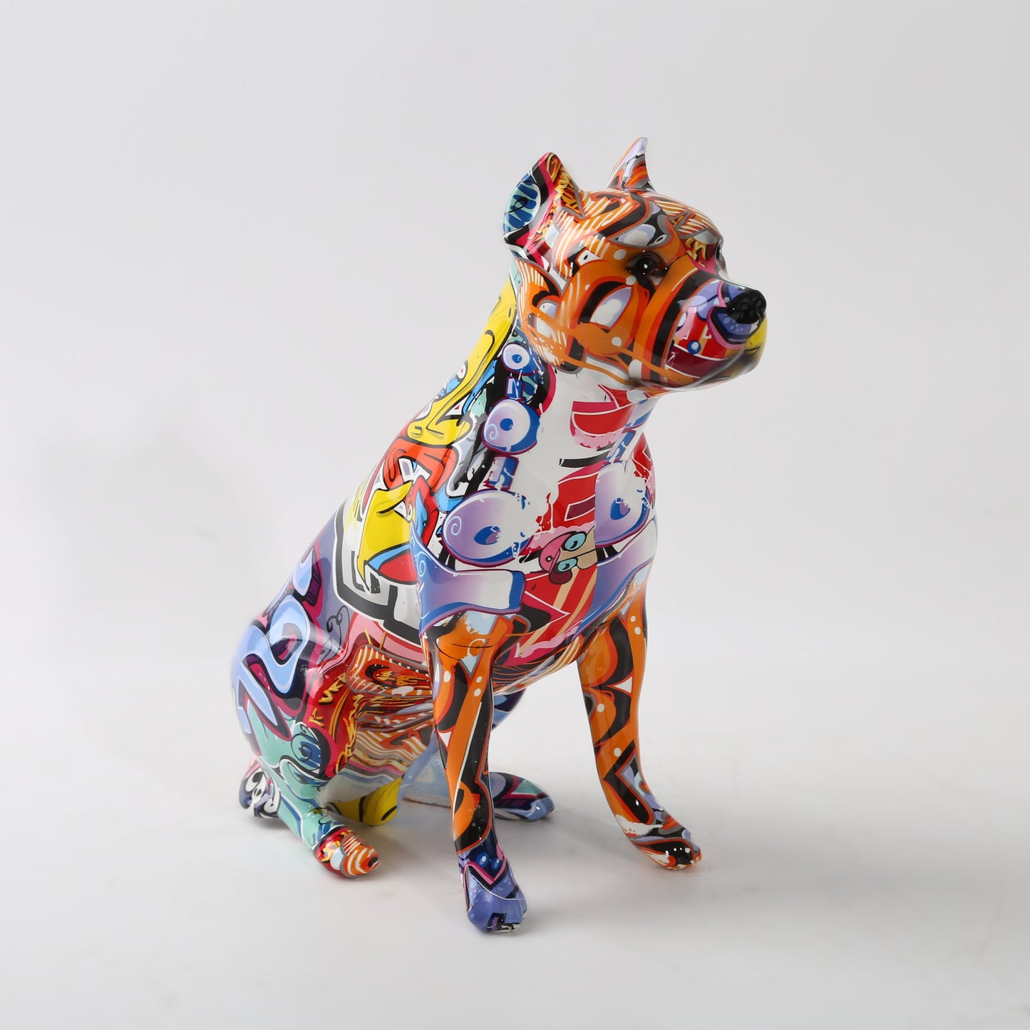 Graffiti Staffordshire Bull Terrier Resin Statue