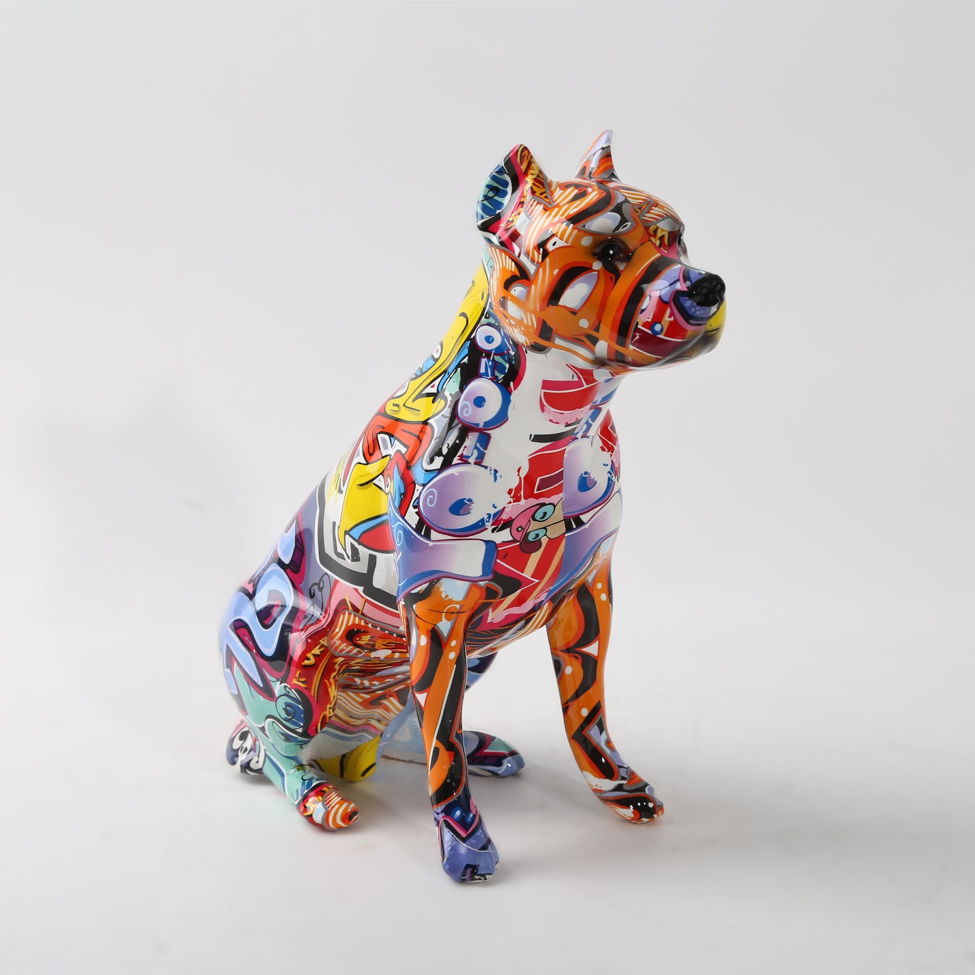 Graffiti Staffordshire Bull Terrier Resin Statue