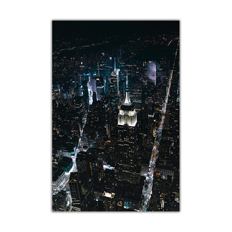 Night Cities Skylines Canvas Art