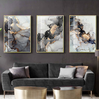 Gold Black Marble Canvas Art