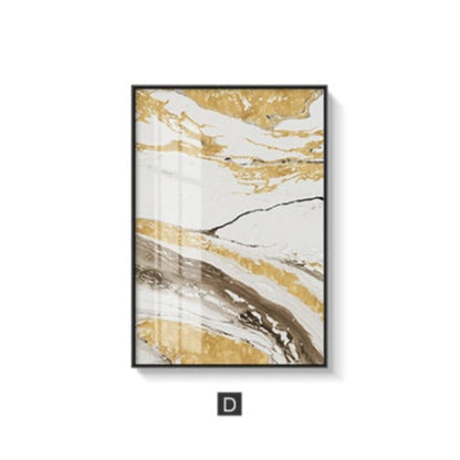 Gold and White Marble Canvas Art