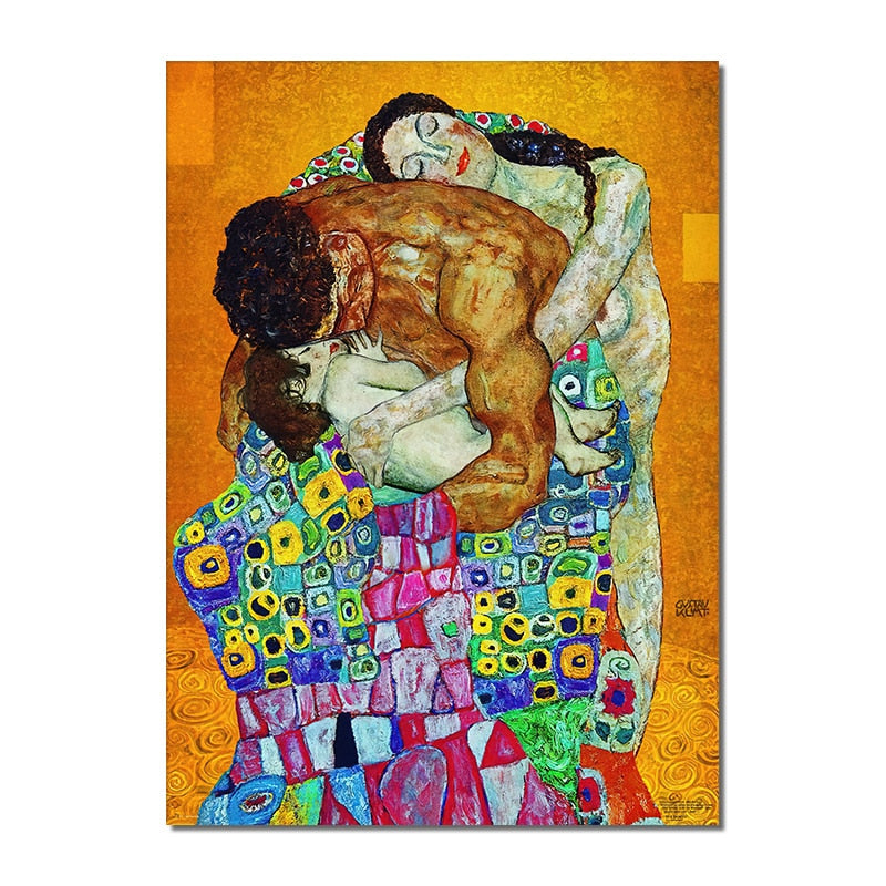 Abstract Classic Gustav Klimt Family Painting Canvas Art