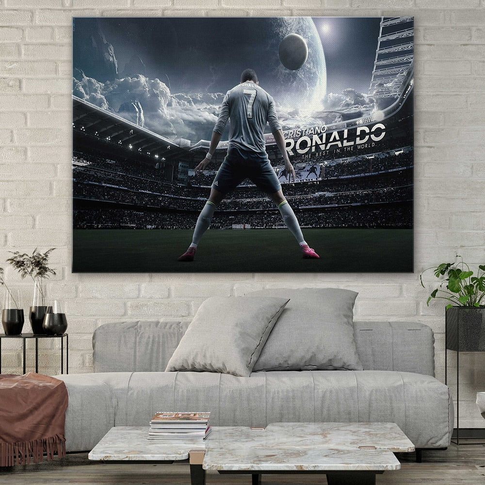 Football Star Cristiano Ronaldo Lionel Messi Canvas Art