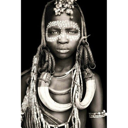 Black And White African Tribal Canvas Art