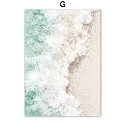 Santorini Beach Ocean Waves Sand Flower Canvas Art