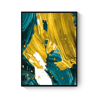 Golden Blue Foil Nordic Canvas Art