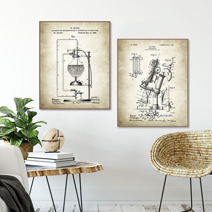 Microscope Chemistry Periodic Table Patent Canvas Art