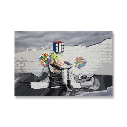 Banksy Painting Street Graffiti Canvas Art