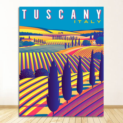 Italy Rome Capri Tuscany Retro Canvas Art