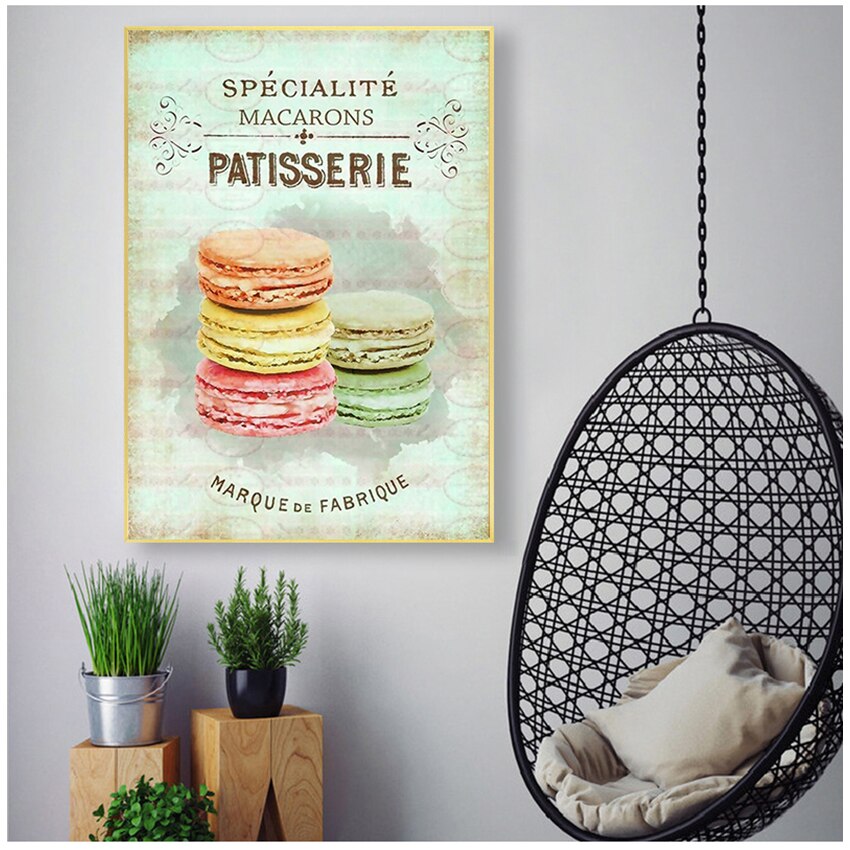 Macaroon Cupcake Canvas Art