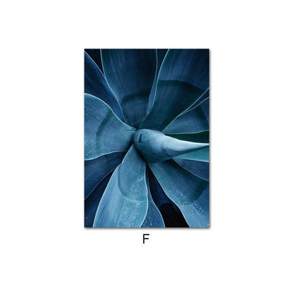 Blue Plants And Flower Canvas Art