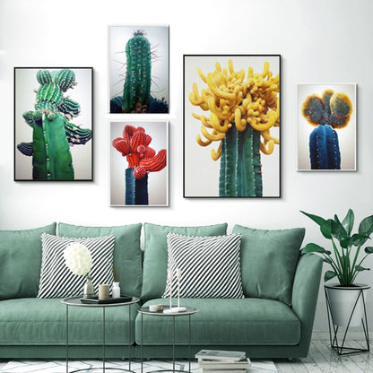 Colorful Cactus Canvas Art