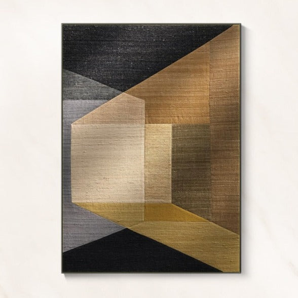 Abstract Brown Geometric Color Combination Canvas Art