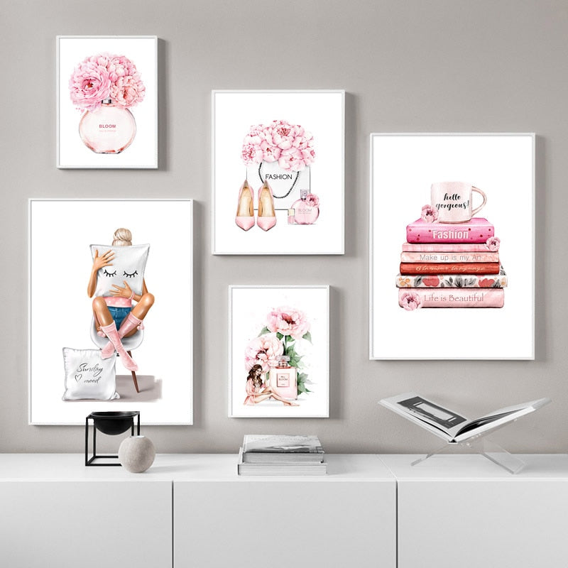 Pink Fashion Wall Art Canvas