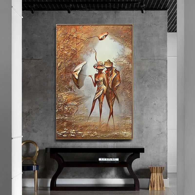 Abstract Figure Classical European Couple Wall Art Canvas