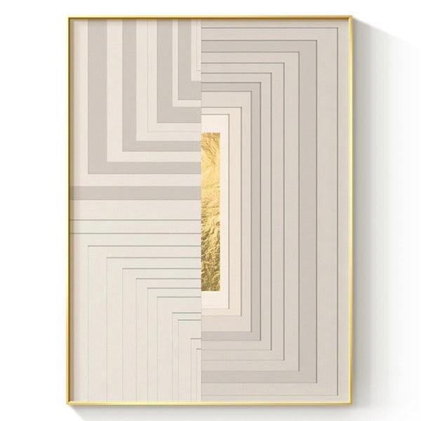 Minimalist Golden Strips Canvas Art