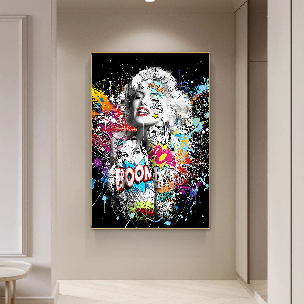 Graffiti Marilyn Monroe Canvas Art